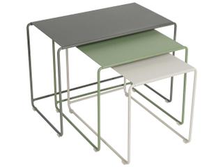 Fermob Oulala Highlighted Nature Steel Rectangular Nesting Tables