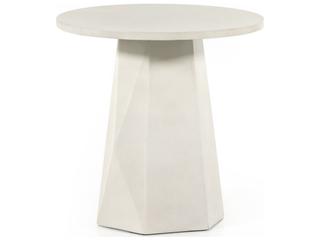 Four Hands Outdoor Thayer White Concrete Round End Table
