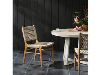 Four Hands Outdoor Solano Natural Teak / Ivory Rope Dining Chair