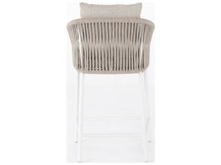 Four Hands Outdoor Solano White Aluminum Ivory Rope Resin Counter Stool with Faye Sand Cushion