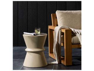 Four Hands Outdoor Lina End Table Parchment White