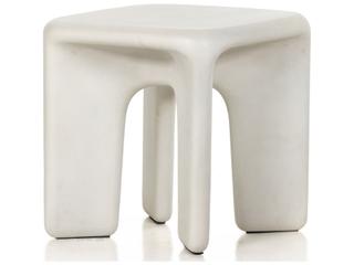 Four Hands Thayer Dante Square White Concrete End Table