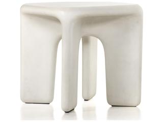 Four Hands Thayer Dante Square White Concrete End Table
