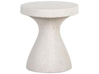Koda Round Concrete Outdoor End Table in Textured Grey