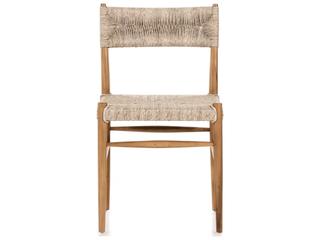 Four Hands Outdoor Grass Roots Natural Teak / Vintage White Polypropylene Dining Chair