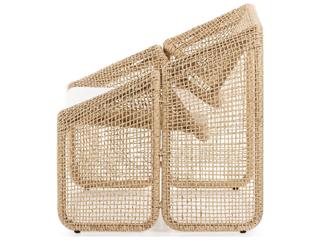 Four Hands Outdoor Solano Natural Ivory / Hyacinth Fabric Polypropylene Cushion Lounge Chair