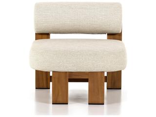 Four Hands Outdoor Solano Faye Sand / Natural Teak Cushion Lounge Chair