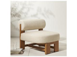 Four Hands Outdoor Solano Faye Sand / Natural Teak Cushion Lounge Chair