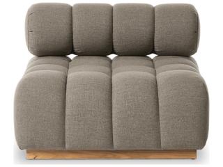 Four Hands Outdoor Solano Natural Teak Armless Lounge Chair with Alessi Fawn Cushion
