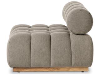 Four Hands Outdoor Solano Natural Teak Armless Lounge Chair with Alessi Fawn Cushion