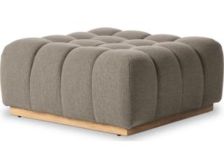 Solano Natural Teak Ottoman with Alessi Fawn Cushion