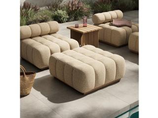 Four Hands Outdoor Solano Teak Cushion Ottoman