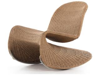 Four Hands Grass Roots Polyethylene Wicker Rocking Chair in Vintage Natural