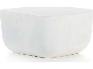 Basil Square End Table Matte White Cast Aluminum