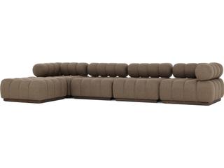 Roma 4-Piece Sectional with Ottoman in Ellor Brown