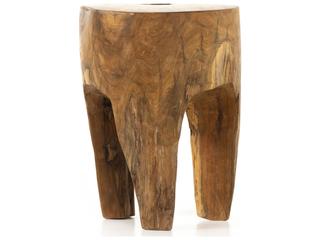 Four Hands Outdoor Kyra End Table Aged Natural Teak