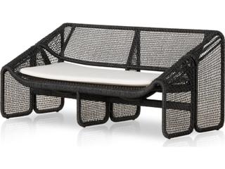 Four Hands Outdoor Selma Sofa Faux Black Hyacinth