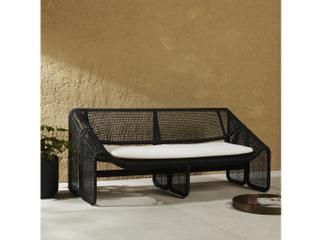 Four Hands Outdoor Selma Sofa Faux Black Hyacinth