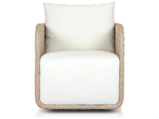 Four Hands Outdoor Garwood Geneva Arashi Salt Vintage White Polypropylene Cushion Lounge Chair