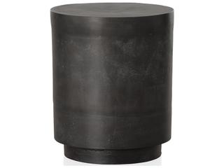 Javi Round Cast Aluminum End Table in Aged Grey