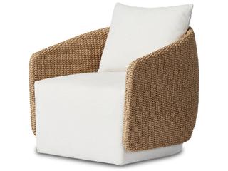 Solano Faux Hyacinth Swivel Lounge Chair Alessi Linen