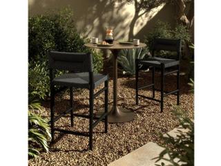 Four Hands Outdoor Grass Roots Teak Wicker Counter Stool