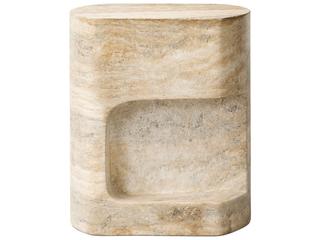 Four Hands Chandler Oval Concrete Textured Sandy Grey End Table
