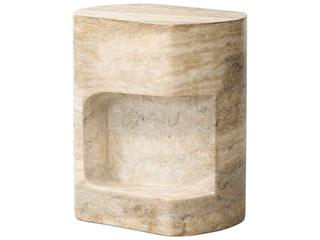 Four Hands Chandler Oval Concrete Textured Sandy Grey End Table