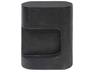 Four Hands Chandler Clementine Distressed Graphite Concrete Oval End Table