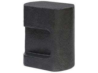 Four Hands Chandler Clementine Distressed Graphite Concrete Oval End Table