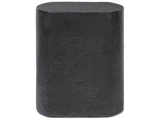 Four Hands Chandler Clementine Distressed Graphite Concrete Oval End Table