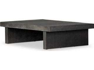 Four Hands Outdoor Chandler Huesca Distressed Graphite Concrete Rectangular Coffee Table