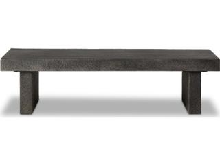 Four Hands Outdoor Chandler Huesca Distressed Graphite Concrete Rectangular Coffee Table