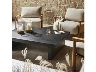 Four Hands Outdoor Chandler Huesca Distressed Graphite Concrete Rectangular Coffee Table
