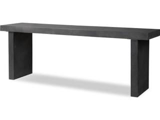 Four Hands Outdoor Chandler Huesca Distressed Graphite Concrete Teak Rectangular Console Table