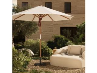Four Hands Outdoor Garwood Baska Arashi Salt Fine Sanded Teak Umbrella