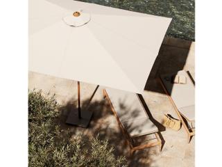 Four Hands Outdoor Garwood Baska Arashi Salt Fine Sanded Teak Umbrella