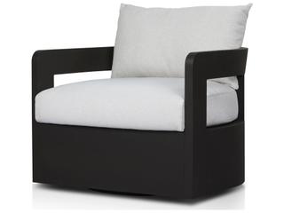 Four Hands Outdoor Pembrook Jackson Metal Swivel Chair  Alessi Linen
