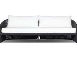 Four Hands Outdoor Mondira Sofa 97" Faux Black Hyacinth
