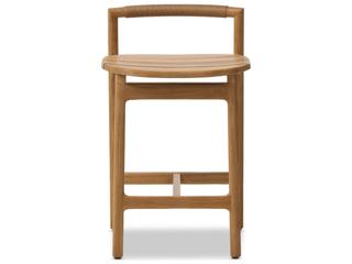 Four Hands Outdoor Baden Stool Fine Sanded Teak Counter