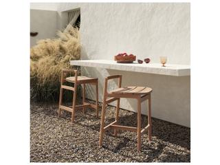 Four Hands Outdoor Baden Stool Fine Sanded Teak Counter