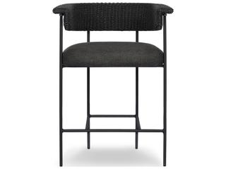 Four Hands Outdoor Carrie Stool Faux Black Hyacinth Counter
