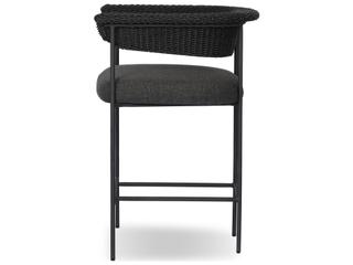 Four Hands Outdoor Carrie Stool Faux Black Hyacinth Counter