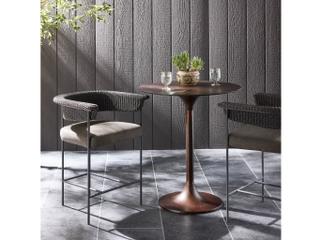 Four Hands Outdoor Carrie Stool Faux Black Hyacinth Counter