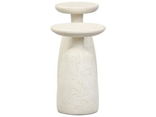 Four Hands Outdoor Ramara Nesting End Tables Aged White Concrete