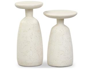 Four Hands Outdoor Ramara Nesting End Tables Aged White Concrete