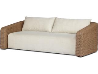 Westby 4-Seat Woven Outdoor Sofa in Vergo Cream