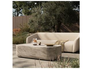 Four Hands Outdoor Manor Coffee Table Textured Sandy Grey