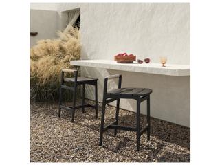 Four Hands Outdoor Baden Metal Stool Vintage White Counter