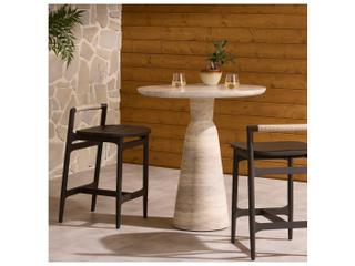 Four Hands Outdoor Baden Metal Stool Vintage White Counter